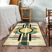[Plush Velvet 700g/㎡ Latex Backing 5mm Thick] 1pc Bohemian Style Area Rug, Solid Color Carpet, Soft Non-Slip Washable For Living Room Bedroom Kitchen Office, Indoor Outdoor Home Decor Farmhouse Rug, Play Mat Back To School