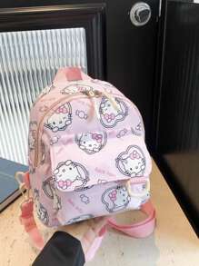Sanrio 1 pieza de mochila kawaii de Sanrio con figura de anime y dibujos animados, bolsa de almacenamiento para viajes al aire libre, bolso de hombro lindo, mochila escolar con diseño de Canela (Cinnamon Roll)