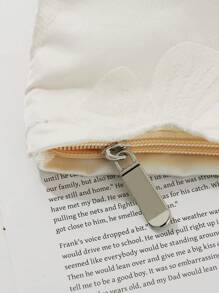 1个白色蝴蝶结小号清新散装化妆包，时尚休闲大容量便携拉链化妆包，旅行度假必备化妆包，可收纳卫生巾、卫生棉、有线耳机、耳塞、头戴式耳机、充电器、口红、化妆品、香水、护肤品和美容产品，家居装饰，钥匙，节日礼品袋，化妆包，女士礼物，圣诞礼物，女士送礼佳品 - 白色 - 查看 5