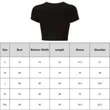 Women's Black Crop Top T-Shirt With Neon Green Alien Cat Graphic Design - 黑色 - 查看 5