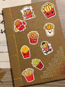 55PCS French Cartoon Snack Fries Creative Stickers Decorated Suitcase Water Cup Computer Waterproof Stickers Handicrafts