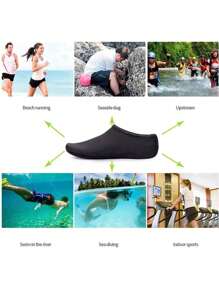 Unisex Lightweight Water Socks For Men Women, Quick-Drying Breathable Non-Slip Soft Beach Socks, Suitable For Swimming Pools, Beach Swimming, Boating, Hiking, Surfing And Hiking,Non-Slip Diving Socks, Snorkeling Socks, Beach Socks, Sports Quick-Drying Diving Socks For Men & Women Travel Essentials Travel Accessories Vacation Summer Holiday Back To School - Black - View 6