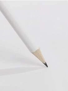 20pcs Set Innovative White Wooden Barrel Learning & Office Writing Pencils With Erasers - White - View 6