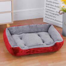 1pc Square Pet Bed, Soft Short Plush Material With Non-Slip Bottom, Suitable For Small-Medium Cats And Dogs, All Seasons