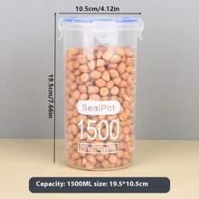 Large Size Transparent Plastic Sealed Canister, Food Storage Container For Powdered Milk, Tea, Grains, Kitchen Pantry, Coffee Jar