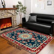 [Crystal Velvet 700g/㎡ Printed Bottom, 5mm Thick] 1 Piece Bohemian Style Solid Color Rug, Soft Anti-Slip Washable Carpet For Indoor And Outdoor, Living Room, Bedroom, Kitchen, Office, Home Decor, Doormat, Play Area Back To School