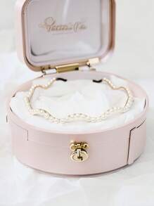 1pc Knotted Faux Pearl Bridal Headband Bow Hair Clip Elegant Tiaras