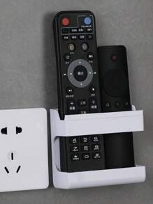 1pc Adhesive Wall-Mounted Phone Charging Holder, Remote Control Storage Box, Christmas Gift
