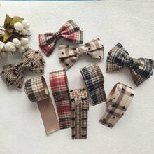 British Plaid Ribbon Supplies For DIY Bow, Flower Packaging, Shoe Clips, Hat Decor Accessories - Multicolor - View 3