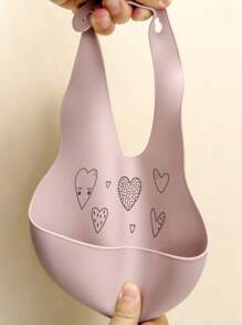 PopLittleOne 2PCS Silicone Baby Bibs Cartoon Pattern Bibs Solid Color Baby Tableware Waterproof Baby Stuff Adjustable Baby Tableware Baby Shower Gift