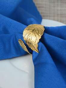 2 件/4 件豪华酒店餐巾环，金箔设计金属餐巾架，适用于婚礼、派对、餐桌装饰（电镀铁，有些不平整但不会影响使用，不建议购买） - 彩色 - 查看 4