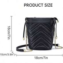 Women's Leather Shoulder Bag, Bucket Bag, Large Capacity