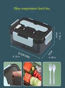 1pc Convenient Compartmentalized Lunch Box Work Student Bento Box Outdoor Travel Microwave Heated Box With Lid Lunch Box