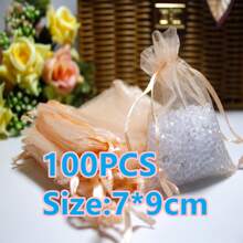 10/50/100pcs Gift Packaging Bags, Multi-Color Organza Candy Bags, Tableware, Size: 7*9CM, Various Holiday Party Packaging Supplies, Festival Home Decor