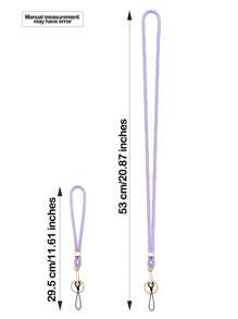 Cordón de nailon morado para el cuello para tarjetas de identificación, portabadges y llaves, con cuerda para teléfono celular, cordón lindo de muñeca para tarjetas de crédito, pase, accesorios con dije para teléfono celular, con un llavero de metal, excelentes regalos para mujeres, hombres, personal, estudiantes, maestros, amigos