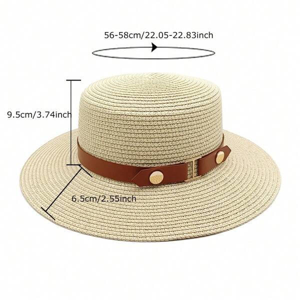 1 Pc Retro British Style UV Protection Leather Strap Beach Sun Visor Cap