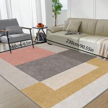 [Crystal Velvet 700g/Sq.M, Retro Printed Bottom, Thickness 5mm] 1pc Living Room Carpet, Bohemian Style Carpet, Solid Color Carpet, Soft Anti-Slip Machine Washable Carpet, Suitable For Indoor & Outdoor Living Room, Bedroom, Kitchen, Office, Home Decor Carpet, Traditional Office Chair Carpet Back To School