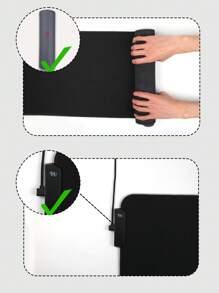 31.5 X 11.8 Inch RGB Gaming Mouse Pad, Stitched Edges, Premium Micro-Woven Cloth, Non-Slip Base, Extended Soft LED Mouse Mat, Black - Black - View 5