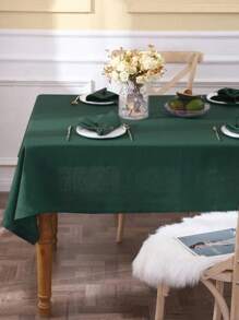1pc Refreshing Pastoral Solid Color Tablecloth, Skin-Friendly Absorbent Washable & Reusable, Suitable For Living Room, Dining Room, Picnic, Wedding, Daily Home Decor, Spring/Summer