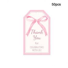 10/20/50pcs Pink Butterfly Thank You Tags , Birthday Party Anniversary Celebration Thank You Tags ,Gift Packaging Decoration ,Wedding Party Invitation Card - Pink - View 7