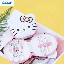 Sanrio Sanrio Hello Kitty 7-Piece Nail Care Set In Zipper Case - Cartoon Character Manicure And Beauty Set, Stainless Steel Tools, Suitable For Personal Grooming Care, 14 Years Old And Above