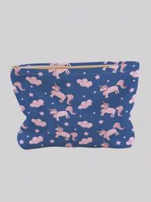 1 sztuka, śliczna kosmetyczka w kształcie jednorożca, duża kosmetyczka, wielofunkcyjna kosmetyczka z zamkiem błyskawicznym, kosmetyczka podróżna, kosmetyczka, prezent, przyjaciółka, dziewczyna, studentka, przechowywanie i przechowywanie biżuterii, wakacje/podróż