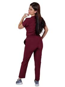 Kolorum Scrubs Stretch Anti-Fluid Nala Women's Pajamas - 酒紅色 - 查看 10