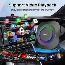 CarlinKit Android 13 LED AI Box Wireless CarPlay Wireless Android Auto Smart Car Multimedia Box Qualcomm Chip SD Expand To 512GB---===---EM Qualcomm SM6115 - 彩色 - 查看 2