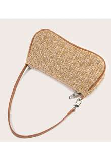 Torba Torebka Korea 2025 Nowa Tkana Torba Pod Pachami Damska Słomiana Torba Baguette Joker Retro Torba Na Ramię Przenośna Torebka