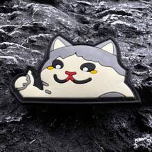1 件拇指猫士气补丁，带粘性背衬，3D PVC 钩环臂章徽章，适用于背包、服装、头盔、户外装备 - 背包和设备补丁套装猫 PVC 塑料（聚氯乙烯） - 大拇指貓咪 - 查看 4