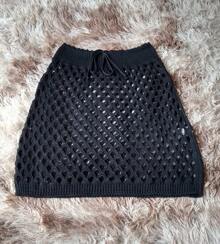 Beach Cover-Up Skirt Short Skirt Knit Crochet Summer Fashion - màu đen - Xem 1