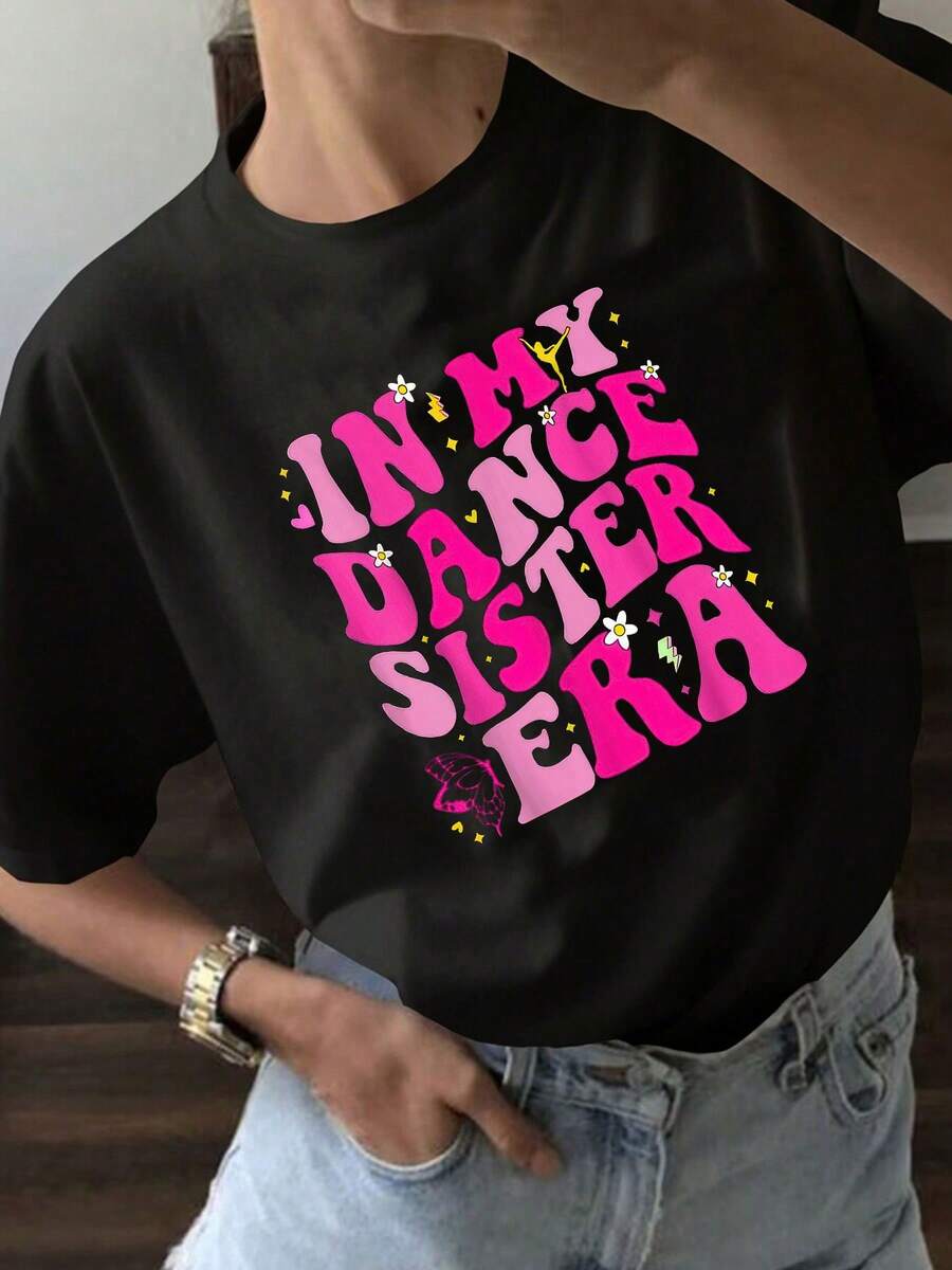 Camiseta casual de moda con el texto "En mi era de bailarina hermana de danza", para profesora de ballet y niñas bailarinas