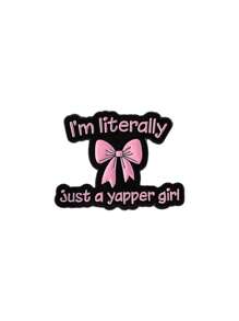 1pc "I'm Literally Just A Girl" Pink Heart Brooch, Fashion Accessory For Clothes & Bag, Gift For Friends - Pink - View 11