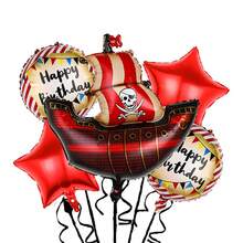 Globos de helio con forma de pentagrama de temática pirata de 45,72 cm (18 pulgadas), decoración para cumpleaños, baby shower y fiestas - Multicolor - Ver 7