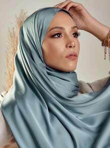 1 Stück natürliche Satin einfarbig Kopftuch Satin Hijab Frauen Kopf wickeln