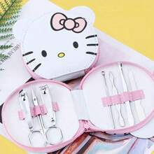 Sanrio Sanrio Hello Kitty 7-Piece Nail Care Set In Zipper Case - Cartoon Character Manicure And Beauty Set, Stainless Steel Tools, Suitable For Personal Grooming Care, 14 Years Old And Above