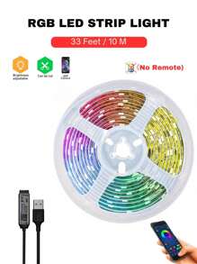 ONELEDWANGRX 1m-15m RGB LED Strip Light, APP Controlled, Suitable For TV Backlight, Music Sync Color Changing, Timer On/Off, Dimmable Smart Night Light, Cuttable & Flexible, Easy To Install With Double-Sided Tape, Applicable For TV, Monitor, Bedroom, Living Room, Ceiling, Kitchen, Bar, Corridor, Party Decoration - White - View 14
