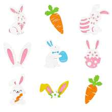Adornos de escritorio de Pascua, huevos de Pascua de fieltro decorativos, conejitos de Pascua, zanahorias, adornos navideños para el hogar. - vistoso - Ver 1