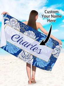 1 st gepersonaliseerde tekst aangepaste strandhanddoek, blad bedrukt strandhanddoek, super absorberende zwemhanddoek, comfortabele strandhanddoek, modieuze zwembadhanddoek, delicate yogamat, strandaccessoires, essentieel cadeau voor de feestdagen, meerdere maatopties, geschikt voor zwemmen, kamperen en reizen zomer, vakantie