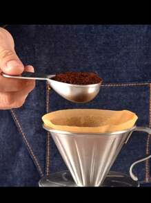 1 Stück Edelstahl Kaffeebohnen Messlöffel mit Skala, Backutensilie für Milchpulvermessung, Schulmaterial