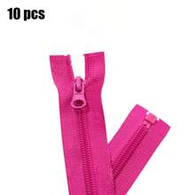 10pcs Assorted Color Nylon Resin Zippers #5, Self-Locking Single Slider Zippers, Various Sizes, Smooth Sliding Sewing Accessories For Pockets, Cushions And Bags