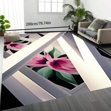 [Crystal Velvet 700g/㎡ Dotted Bottom 5mm Thickness] 1 Piece Bohemian Style Solid Color Carpet, Soft & Anti-Slip Washable Indoor & Outdoor Carpet For Living Room, Bedroom, Kitchen, Office, Home Decor Floral Entrance Rug, Large Size Minimalist Carpet