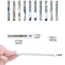 10 piezas Pegatinas de espejo decorativo con líneas largas reflectantes de acrílico, calcomanías de arte 3D autoadhesivas para decorar paredes de sala de estar, baño, oficina en casa, decoración de primavera para refrescar tu hogar, pegatinas de decoración de ramas, decoración de pared, calcomanías de vinilo para decoraciones del hogar - Plateado - Ver 12