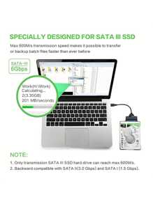 SATA To USB Cable, USB 3.0 To SATA III Hard Driver Adapter Compatible With 2.5 Inch HDD And SSD - Black - View 8
