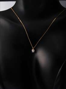 1 pieza Collar con colgante de circonita cúbica creativa de plata de ley 925, elegante para uso diario de mujeres, joyería nupcial, festivales, regalo de fiesta