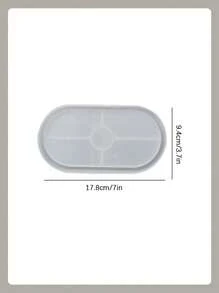 1 pieza Molde de silicona en forma de bandeja elíptica para hacer manualidades con resina, decoración del hogar, plataforma de exhibición de joyas, molde artesanal para yeso