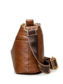 Women's Soft Leather Crossbody Bag, Middle-Aged Shoulder Bag, New Spring/Autumn Style - Brown - View 7