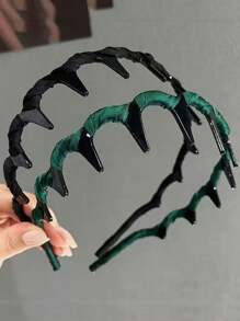 2pcs Women's High Crown Wave Headbands, Non-Slip Hair Clips For Hairstyle Accessories,Hairband,Hair Hoop ,Zig Zag Headband