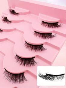 10 Pairs Half Lashes Natural Look Wispy Fluffy Cat Eye Look Natural Short Accent Lashes End Lashes Corner Eyelashes 3/4 Lashes Reusable Lashes Pack