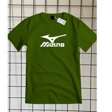 T-SHIRT 100% COTTON SHIRT PRINT MIZZU TENNIS TOP - 軍綠色 - 查看 1